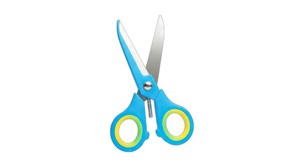 Fototapeta premium Blue Scissors Open on White Background