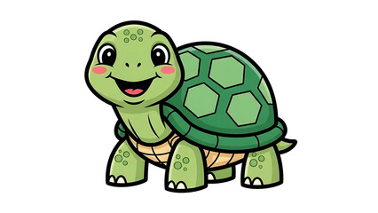 Fototapeta premium Happy cartoon turtle character illustration