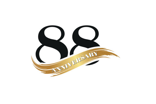 Luxury 88th Anniversary Celebration Logo with Golden Ribbon for Premium Event Branding