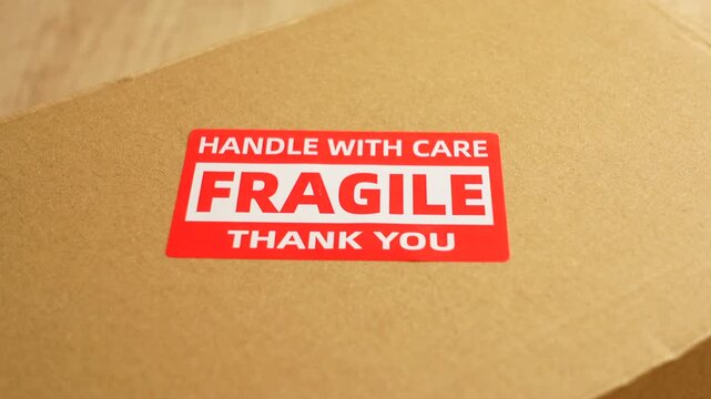 Handling a fragile package with care during delivery