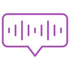 Flat Colored Voice Icon for Audio Recording and Command Input