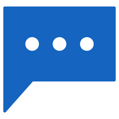Flat Colored Chat Icon for Communication and Messaging