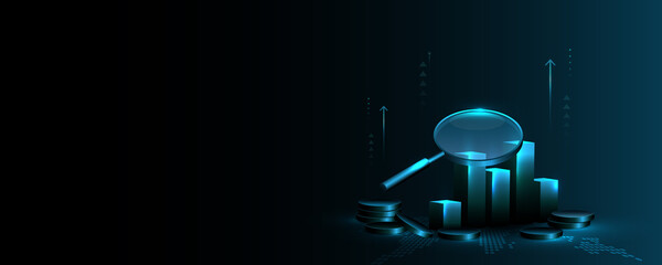 technology background, graph, data analysis, sales, profit, marketing