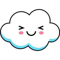 Cute Smiling Cloud Cartoon Illustration