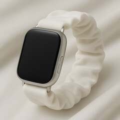 Minimal Smartwatch Fabric Band on Off-White Background &ndash; Clean Luxury Product Photo