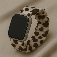 Trendy Cow Print Fashion Accessory on Soft Neutral Fabric