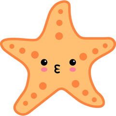 Cute Cartoon Starfish Character Illustration