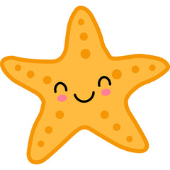 Cute Cartoon Starfish Character Illustration