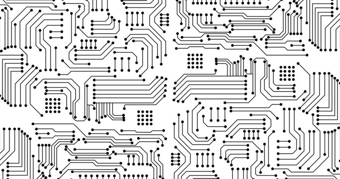 Abstract digital background with technology circuit board texture. Electronic motherboard illustration. Communication and engineering concept. Vector illustration