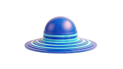 Fototapeta premium Blue Sun Hat Isolated on White Background