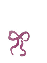 Magenta Bow ribbon hand drawn