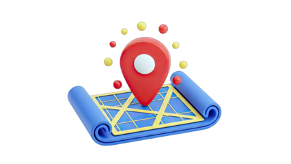 3D Map Pin Locating on a Map