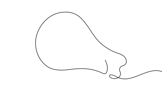 Fried chicken icon continuous one line drawing drumstick leg and wing sign symbol 4k animation video