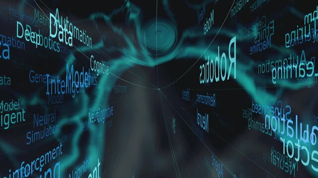 Abstract AI brain learning animation showing scientific neural health concept