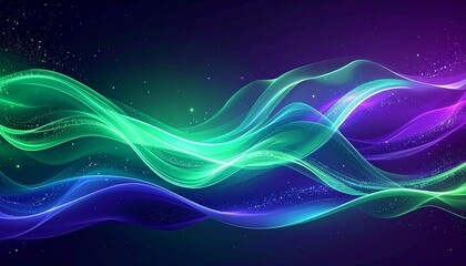 Abstract Emerald and Indigo Waves Flowing Like The Northern Lights, A 4K Mesmerizing Background