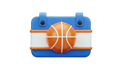 Basketball Calendar Icon: Sport Schedule Concept