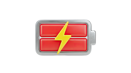 Battery Charging Icon on White Background