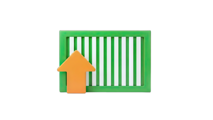 Arrow pointing up on a green frame - growth concept
