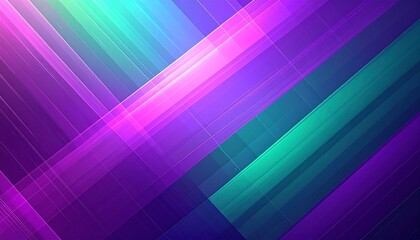 Modern abstract background featuring dynamic overlapping geometric lines with smooth gradient color transitions in vibrant purple, pink, and teal hues
