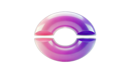 Abstract 3D Ring with Gradient Color on White Background