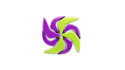 Abstract Colorful Pinwheel on White Background