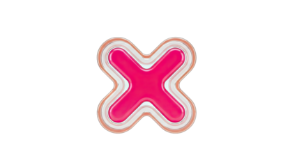 Abstract Pink X Shape on White Background