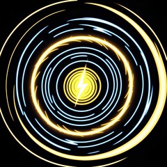 Fototapeta premium Dynamic energy vortex swirling with electric power and vibrant neon light trails, ideal for tech, innovation, and futuristic branding projects