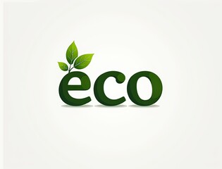 Fototapeta premium Green eco word symbol with growing leaves