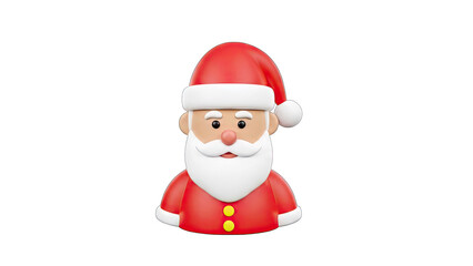 3D Santa Claus Illustration on White Background