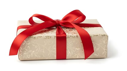 Elegant Gift Box with Red Ribbon Bow for Special Occasion