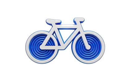 3D Bicycle Icon on White Background