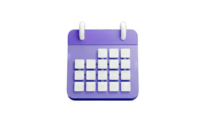3D Calendar Icon Isolated on White Background