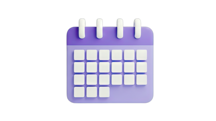 3D Calendar Icon on White Background
