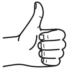 hand with thumb up line art icon