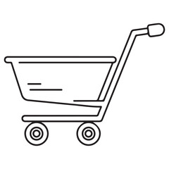 empty shopping cart line art icon