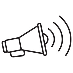 hand holding megaphone line art icon