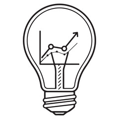 light bulb vector illustration line art icon