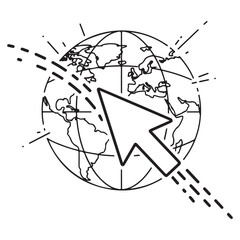 global business concept line art icon