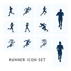 Running men and women set logo template
