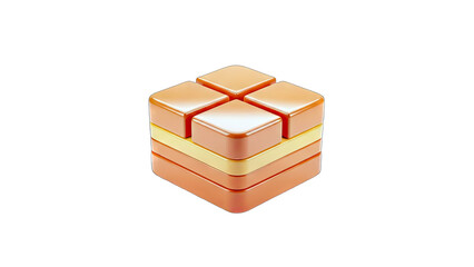 3D Rendered Cube Puzzle Isolated on White Background