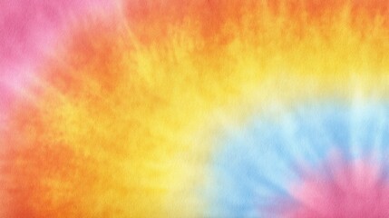 Obraz premium Vibrant Tie-Dye Background with Radiant Hues of Pink, Yellow, Orange, and Blue Creating a Dynamic and Colorful Visual Experience for Design Projects
