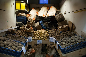 Variety of potatoes crates for sell in European fresh market