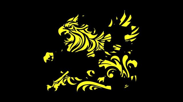 griffin tribal animal abstract green background