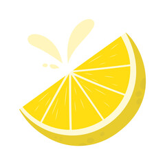 Lemon Slice with Juice Splash Graphic