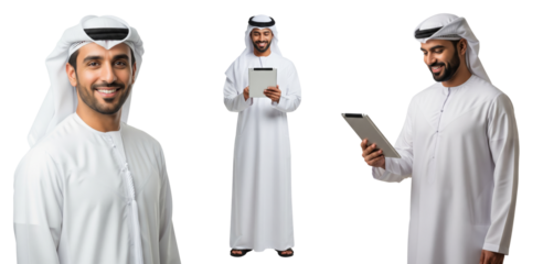Diverse of arab man isolated on white