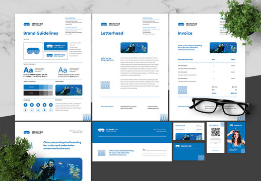 Blue And Black Brand Guidline Scuba Diving 