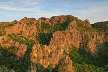 Scenery of the limestone mountain in Kuiburi National Park (Khao Daeng) in Prachuap Khiri Khan Province, Thailand