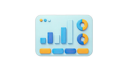 3D Data Analytics Interface with Charts and Graphs