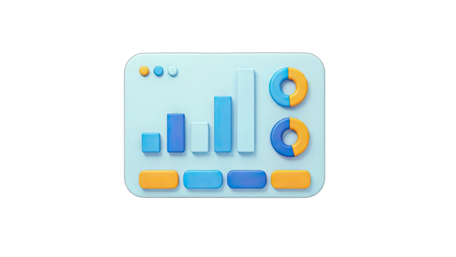 3D Data Analytics Interface with Charts and Graphs - Powered by Adobe
