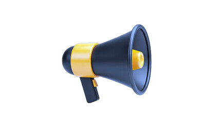 3D Megaphone Announcing on White Background